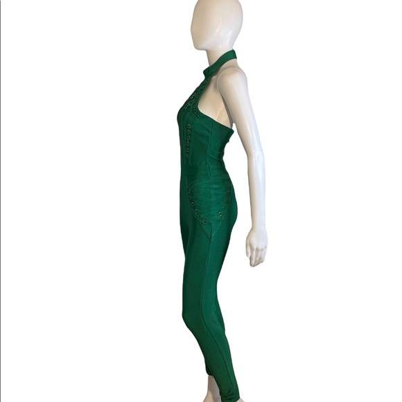 Rooftop Vibe Bandage Jumpsuit- Kelly Green - Picture 2 of 6